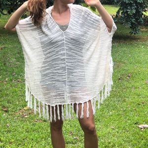 Free People Cream Poncho